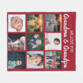 私たちはあなたのおばあちゃんとおじいちゃんフォトコラージュ大好き フリースブランケット (正面(横))