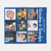 私たちはあなたのおばあちゃんとおじいちゃんフォトコラージュ大好き フリースブランケット (正面(横))