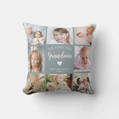 私たちはあなたのおばあちゃんの写真コラージブルー大好き クッション (正面)