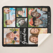 私たちはあなたのおばあちゃんの大好き6フォトコラージュ シェルパブランケット (正面(横))