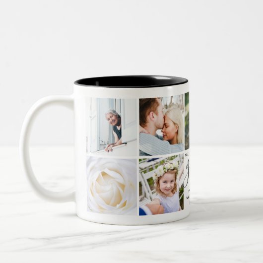 私たちはあなたのおばあちゃんを愛している |フォトギフト書道文字 ツートーンマグカップ (左)