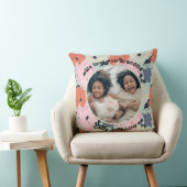 私たちはあなたのおばあちゃんカスタムのフローラ写真と名前が大好き クッション (椅子)