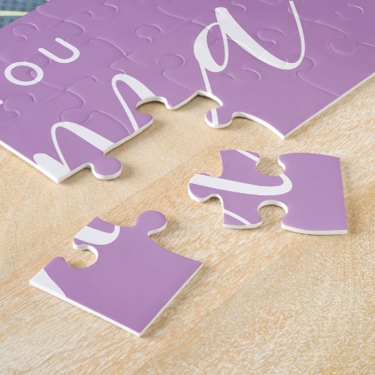 私たちはあなたのおばあちゃんカスタムの写真ギフト大好き |紫 ジグソーパズル (側面)