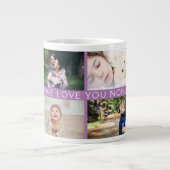私たちはあなたのおばあちゃんパーソナライズされたの写真コラージュが大好き ジャンボコーヒーマグカップ (正面)
