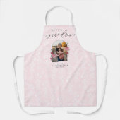 私たちはあなたのおばあちゃんフローラ写真キープサムピンク エプロン (正面)