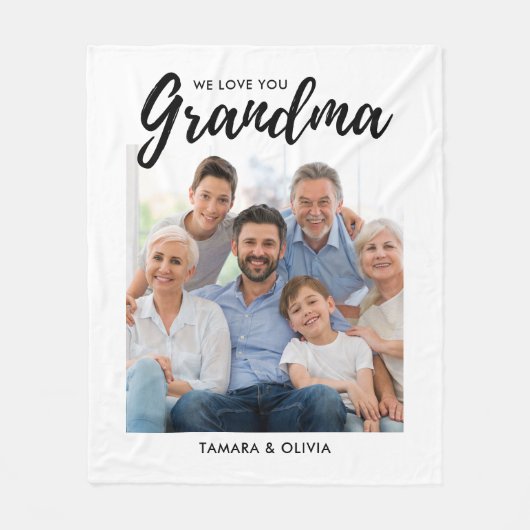 私たちはあなたのおばあちゃん一枚白パーソナライズされたい愛 フリースブランケット (正面)