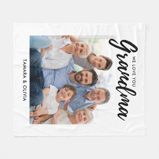 私たちはあなたのおばあちゃん一枚白パーソナライズされたい愛 フリースブランケット (正面(横))