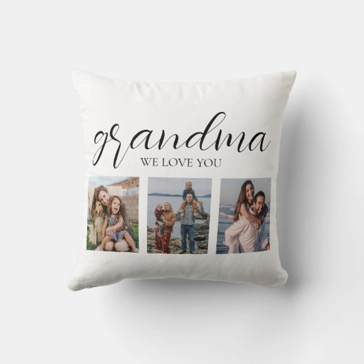 私たちはあなたのおばあちゃん写真が大好き クッション (裏面)