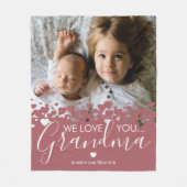 私たちはあなたのおばあちゃん写真が大好き フリースブランケット (正面)