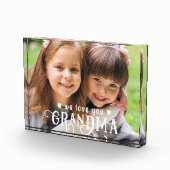 私たちはあなたのおばあちゃん写真カスタム色が大好き フォトブロック (右)