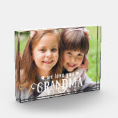 私たちはあなたのおばあちゃん写真カスタム色が大好き フォトブロック (左)