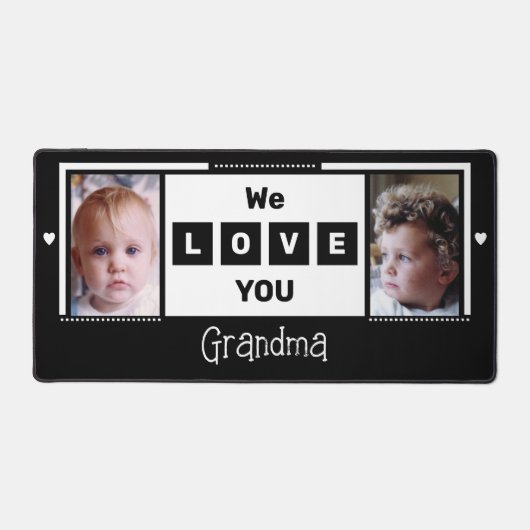 私たちはあなたのおばあちゃん大好き2白黒 デスクマット (正面)