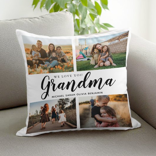私たちはあなたのおばあちゃん大好き4フォトコラージュ クッション