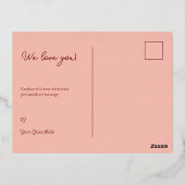 私たちはあなたのおばあちゃん大好き6つの写真とハート金ゴールド 箔シーズンポストカード (裏面)