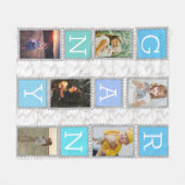 私たちはあなたのおばあちゃん大好き6 6フォトコラージュおばあちゃん フリースブランケット (正面(横))