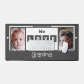 私たちはあなたのおばあちゃん2フォトグレイ白が大好き デスクマット (キーボード&マウス)