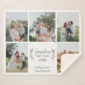 私たちはあなたのおばあちゃん5写真コラージュが大好きパーソナライズされた シェルパブランケット (正面(横))