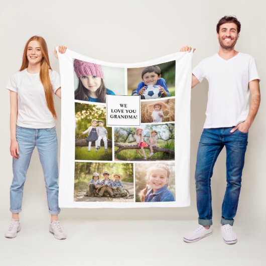 私たちはあなたのおばあちゃん7フォトチャイルドファミリー フリースブランケット (インサイチュ)