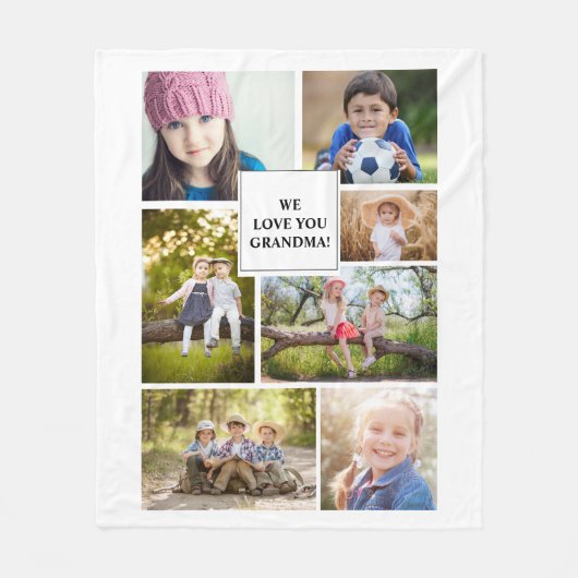 私たちはあなたのおばあちゃん7フォトチャイルドファミリー フリースブランケット (正面)