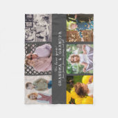 私たちはあなたのおばあちゃん&おじいちゃん6フォトダークグレー フリースブランケット (正面)