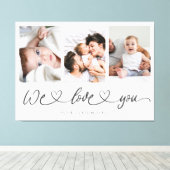 私たちはあなたのハートスモダンクリプト写真コラージュを愛する キャンバスプリント (インサイチュ (ウッドフロア))