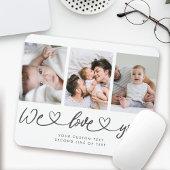 私たちはあなたのハートスモダンクリプト写真コラージュを愛する マウスパッド