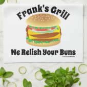 私たちはあなたのパンのチーズバーガーカスタムキッチンを楽しむ キッチンタオル (折り畳み)