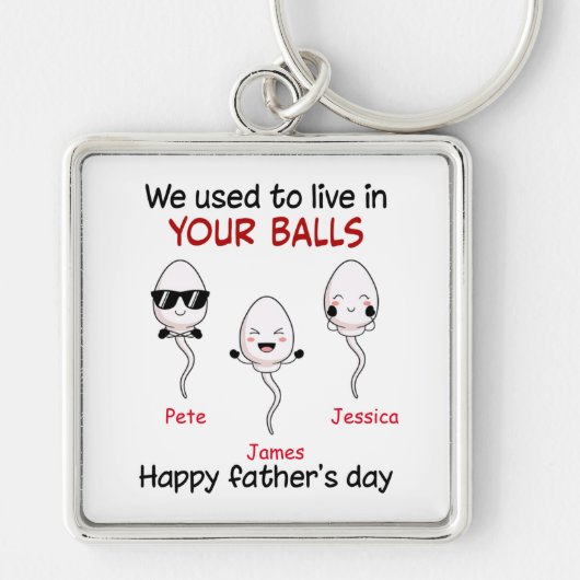 私たちはあなたのボールに住んでいた3人の子供 キーホルダー (正面)