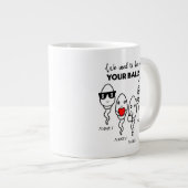 私たちはあなたのボールに住んでいた、名前をカスタムするパパ ジャンボコーヒーマグカップ (正面右)