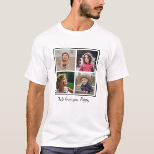 私たちはあなたのポピーおじいちゃん4写真コラージュ大好き Tシャツ