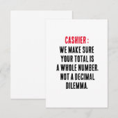 私たちはあなたの合計が必ず整数であって、ない サンキューカード (正面/裏面)