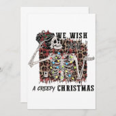 私たちはあなたの気味の悪いクリスマススケルトンミームを願う サンキューカード (正面/裏面)