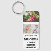 私たちはあなたの祖母の写真コラージュが大好き キーホルダー (正面)