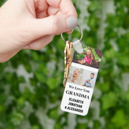 私たちはあなたの祖母の写真コラージュが大好き キーホルダー