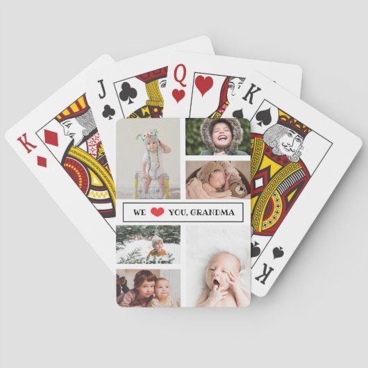私たちはあなたの祖母の写真コラージュが大好き トランプ (裏面)