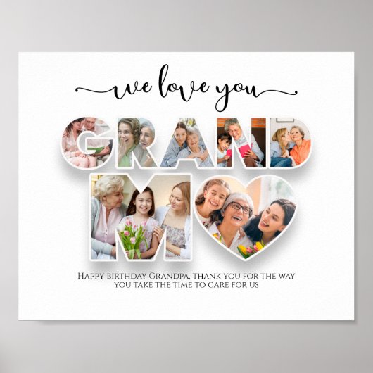 私たちはあなたの祖母の写真コラージュが大好き ポスター (正面)