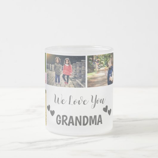 私たちはあなたの祖母の写真コラージュマグ愛 フロストグラスマグカップ (中央)