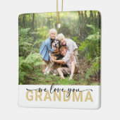 私たちはあなたの祖母を愛する写真記念の花 セラミックオーナメント (左)