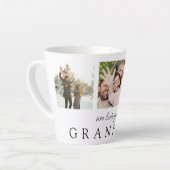 私たちはあなたの祖母を愛する3パーソナライズされたフォトモノグラム カフェラテマグ (左アングル)