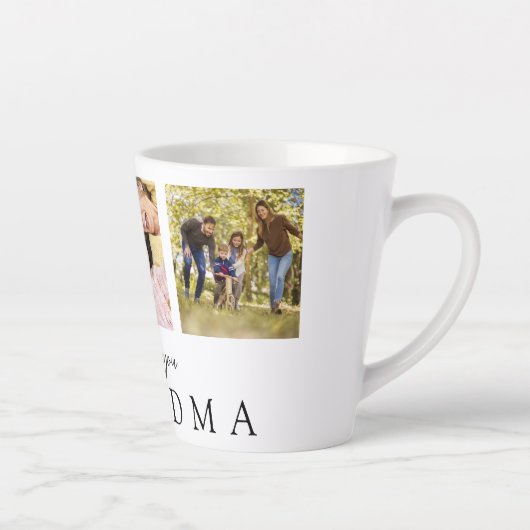 私たちはあなたの祖母を愛する3パーソナライズされたフォトモノグラム カフェラテマグ (右)