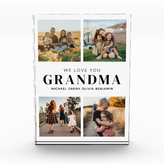 私たちはあなたの祖母を愛する4写真コラージュ写真ブロック フォトブロック (正面)