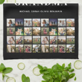 私たちはあなたの祖母を愛する64写真コラージュ キッチンタオル (折り畳み)