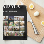 私たちはあなたの祖母を愛する64写真コラージュ キッチンタオル (四つ折り)