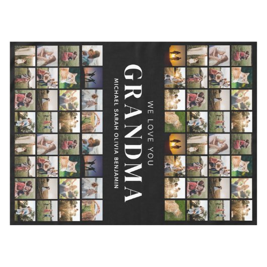 私たちはあなたの祖母を愛する64写真コラージュ テーブルクロス (正面(横))