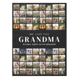 私たちはあなたの祖母を愛する64写真コラージュ テーブルクロス