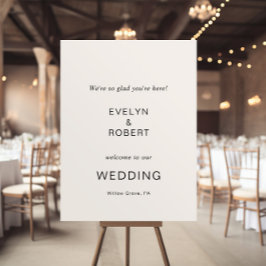 私たちはあなたはここでミニマリストの歓迎結婚を喜ぶ ポスター