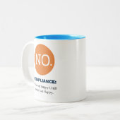 私たちはあなたは幸せになれなくなるまで幸せではない ツートーンマグカップ (正面左)