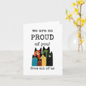 私たちはあなたをとても誇りに思っています、おめでとう、実績カード カード (黄色い花)