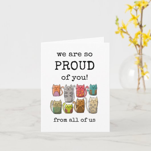 私たちはあなたをとても誇りに思っています、面白い、みんなから カード (黄色い花)