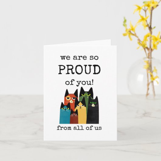 私たちはあなたをとても誇りに思っているよ、おめでとう、功績カード カード (黄色い花)